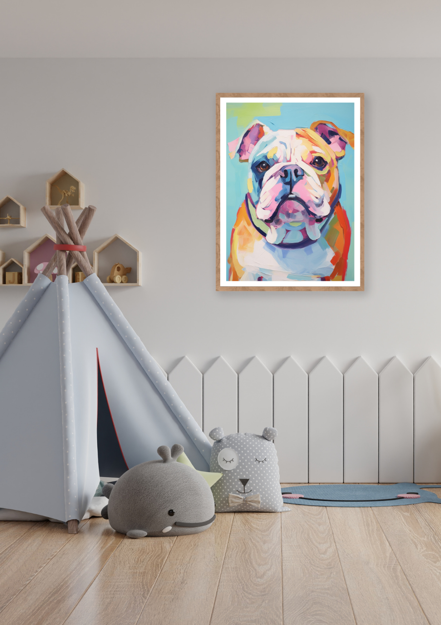 Perro Bulldog Colorido