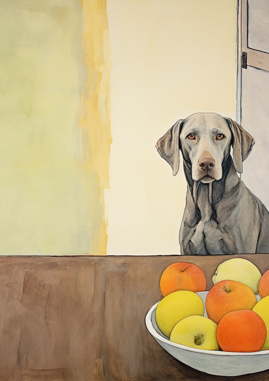 Dog and Fruits