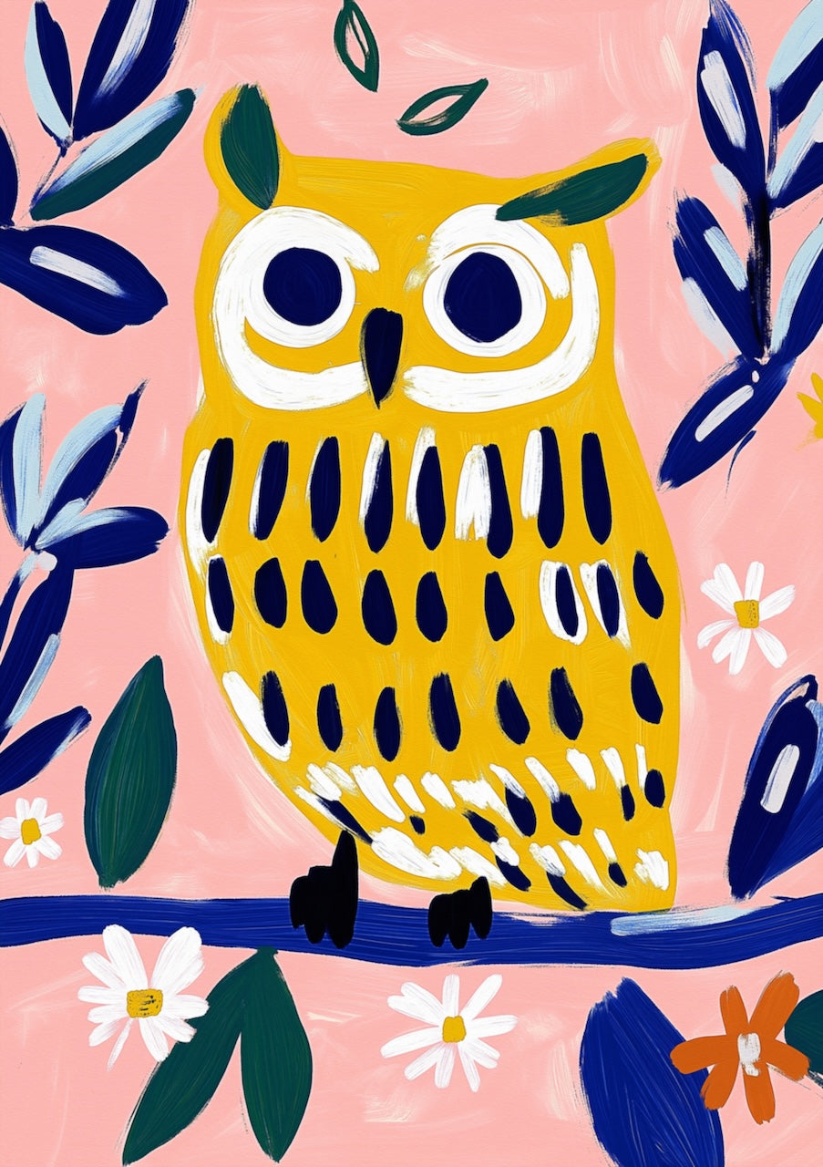 Colorful Yellow Owl