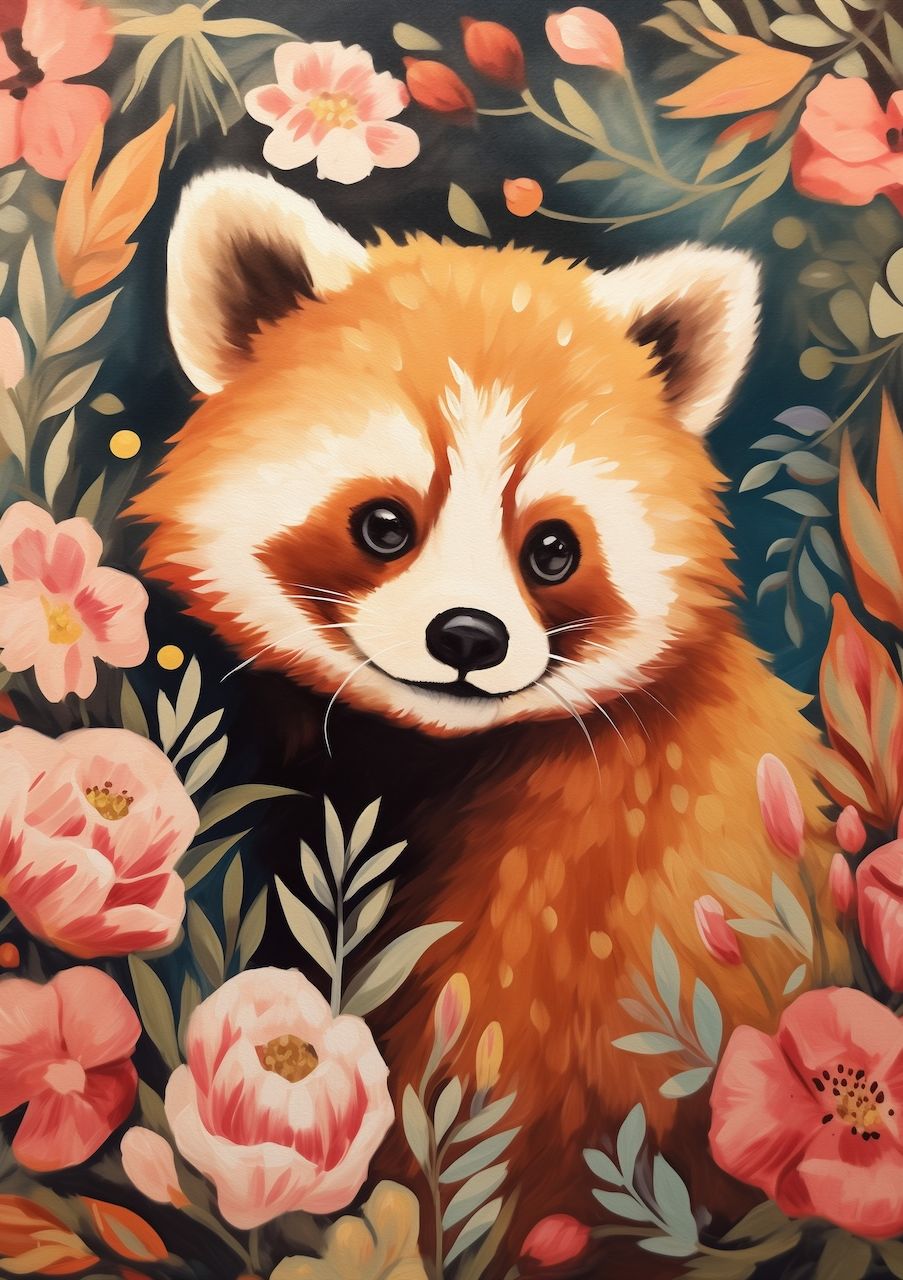 Panda Rojo Floral