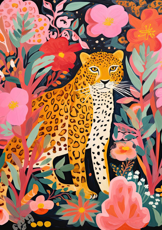 Jaguar Floral Art