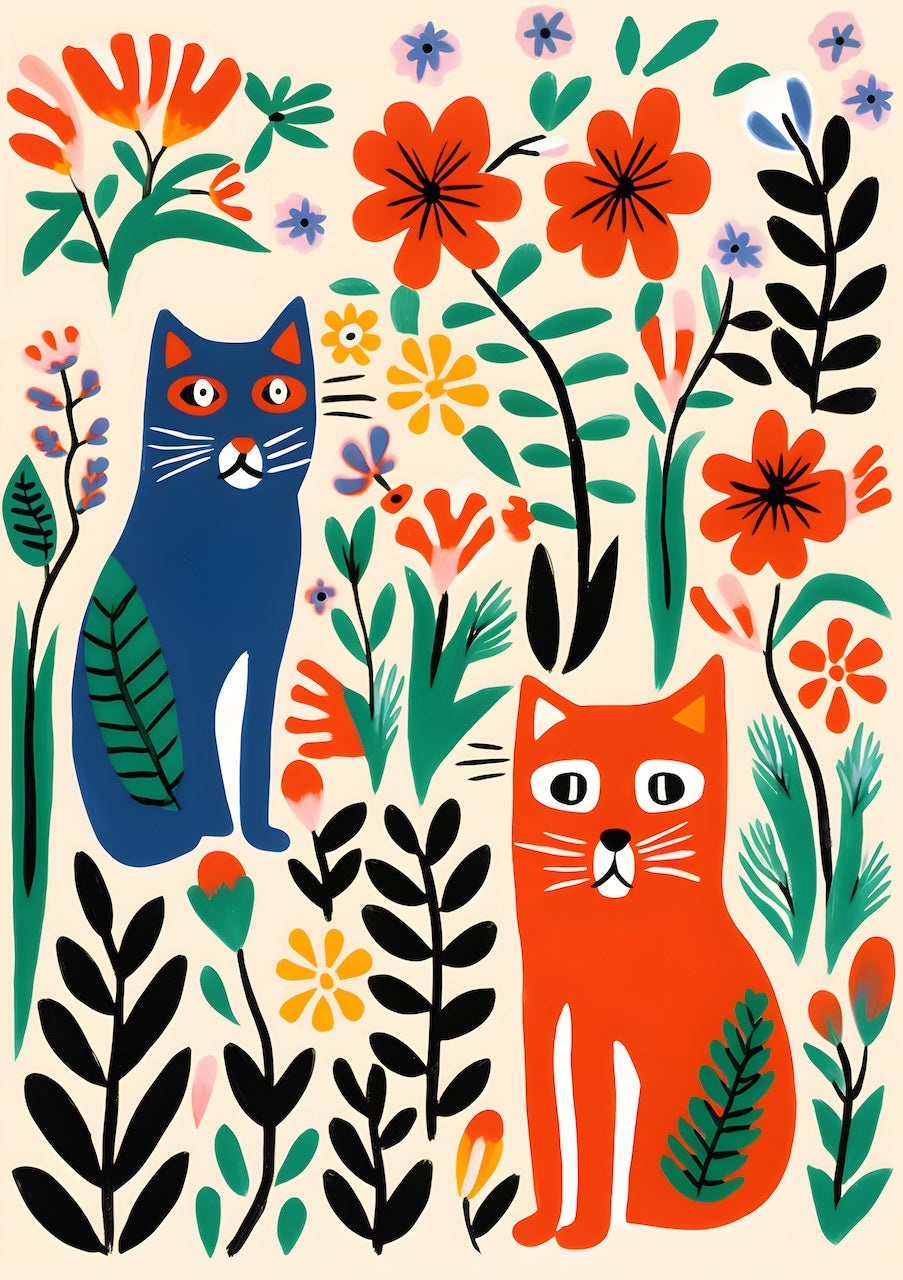 Cats and Flowers